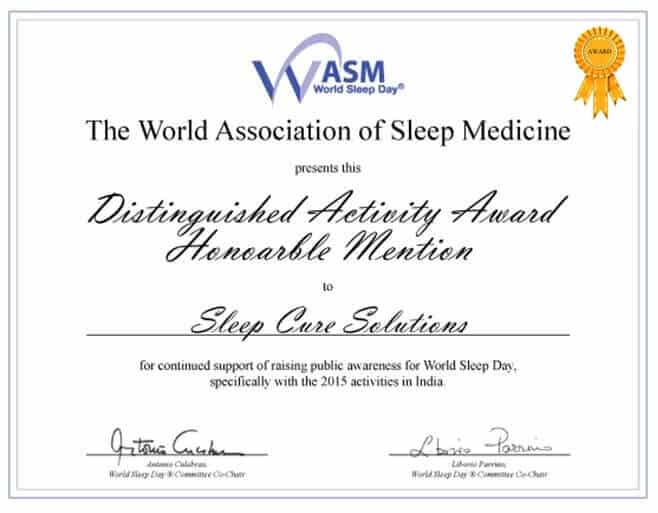 Sleep Cure Solutions Award and Honors